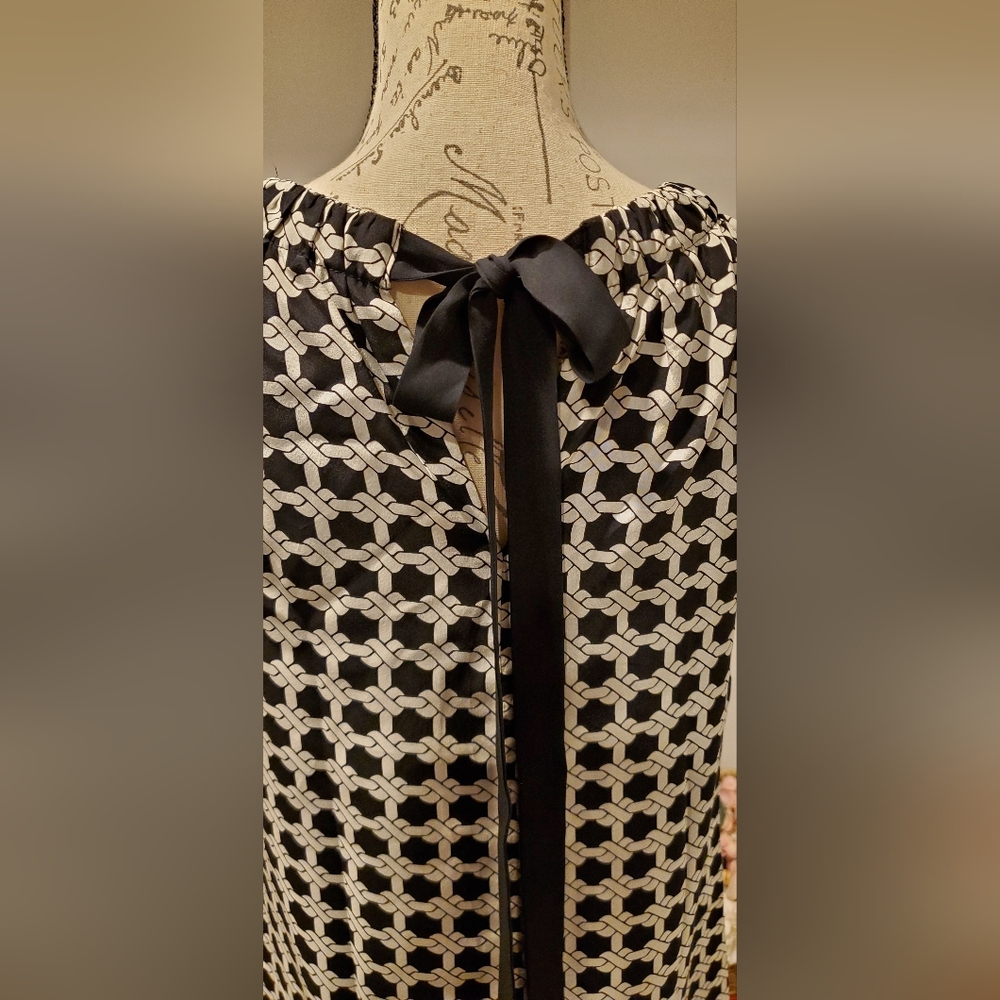 Shoshanna Black and White Patterned Dress,Halter Neck Size 8. - Picture 7 of 13